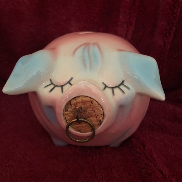 Hull 1957 Pink and Blue Corky Piggy Bank - Picture 2 of 6